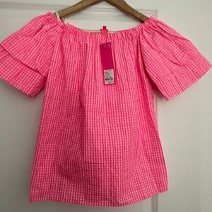 Lilly Pulitzer Pink Isle Frankee Off-The-Shoulder Top XXS NWT